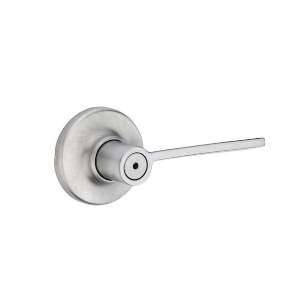 Ladera Lever , Round Rose Privacy Door Lock , New Chassis and 6AL Latch, RCS Strike Satin Chrome Finish
